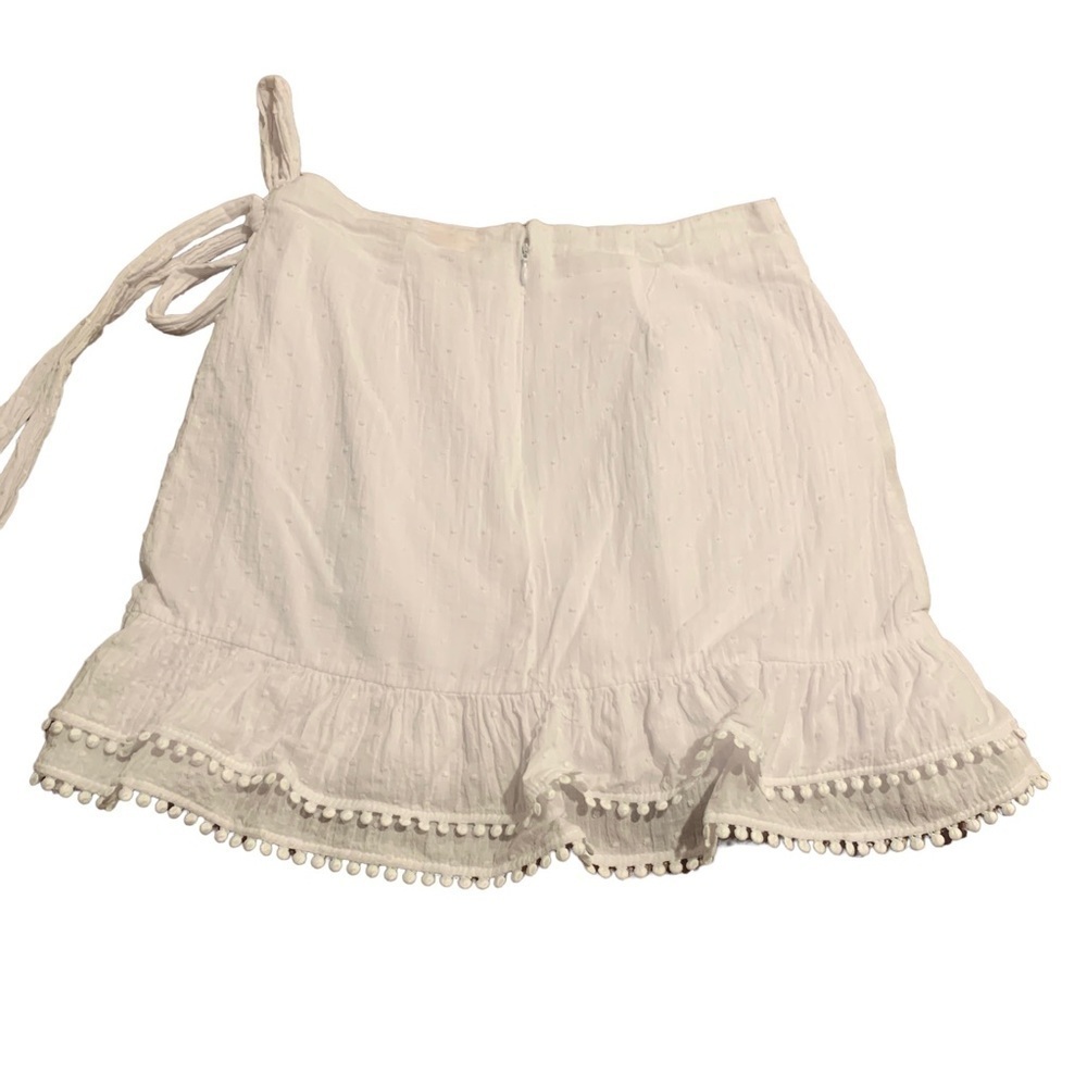 Showpo Women’s White Swiss Dot Mini Wrap Skirt Si… - image 4